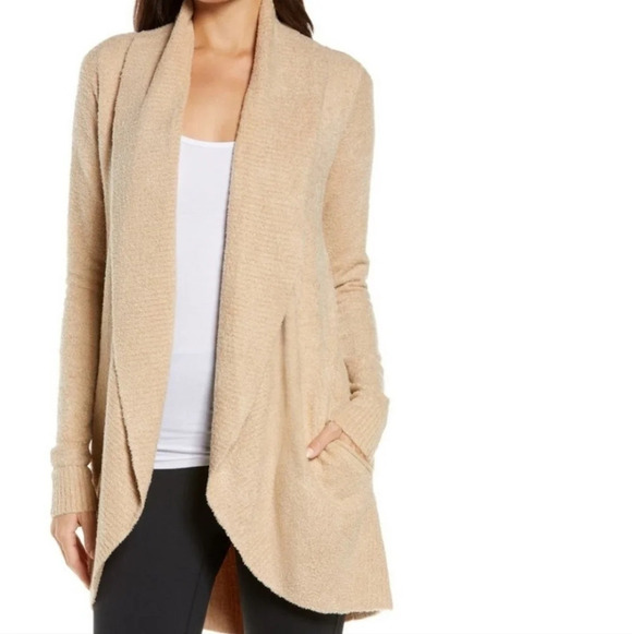 Barefoot Dreams cozychic Lite circle cardigan beige soft comfy Xsmall small